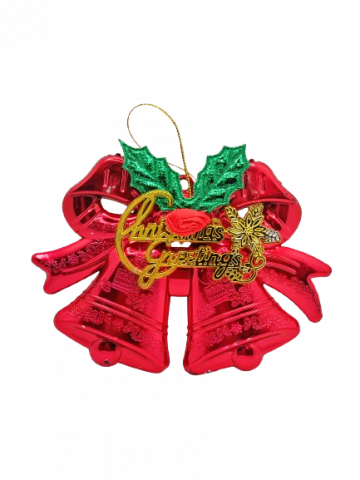 Articole Craciun - Decoratiune Craciun, Clopotei Rosii, 10 x 12 cm