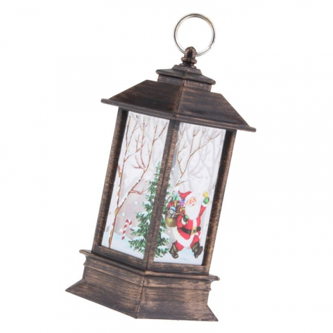 Decoratiune Craciun, Felinar cu Led, Mos Craciun, Maro, 5.3 x 12.5 cm [3]