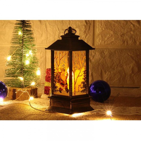 Decoratiune Craciun, Felinar cu Led, Mos Craciun, Maro, 5.3 x 12.5 cm [4]