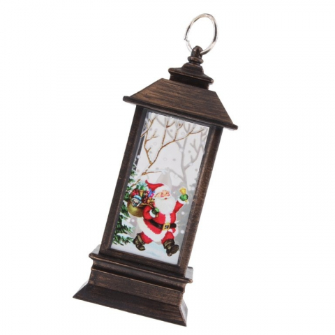 Decoratiune Craciun, Felinar cu Led, Mos Craciun, Maro, 5.3 x 12.5 cm [1]