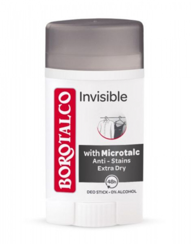 Deodorant Unisex - Deodorant, Borotalco, Invisible, Stick, 40 ml