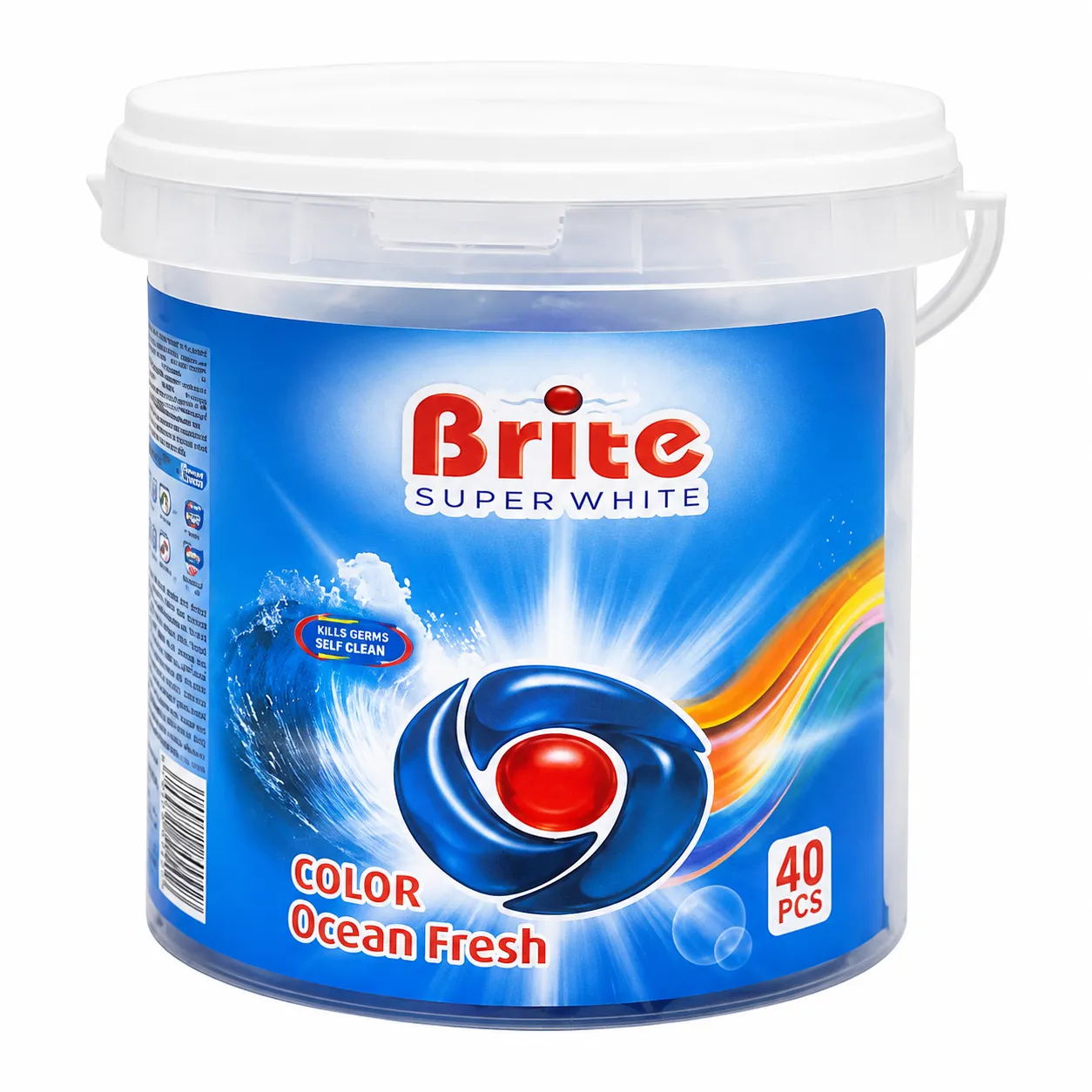 Detergent Rufe - Detergent Capsule Brite Super White Color Ocean Fresh 40 bucati