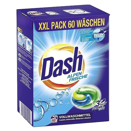 Detergent Rufe - Detergent Capsule, Dash, Alpen Frische, 60 buc