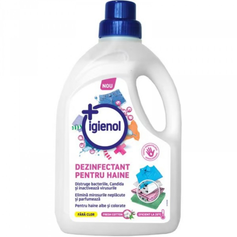 Produse de Curatenie - Detergent Lichid Dezinfectant Haine, Igienol, Fresh Linin, 1.5 L