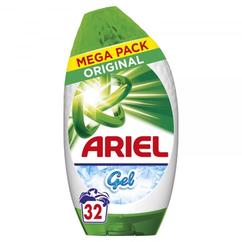Detergent Rufe - Detergent Lichid Gel, Ariel, Original, 32 Spalari, 1.056 L