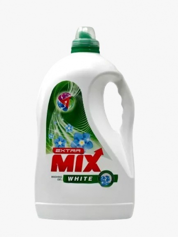 Detergent Lichid Gel, Extra Mix, White, Concentrat, 100 Spalari, 4 L