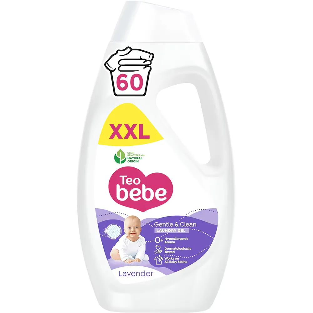 Accesorii Ingrijire Copii - Detergent lichid TEO BEBE Gentle & Clean Lavender, 2.7 l, 60 spalari