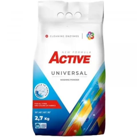 Detergent Rufe - Detergent Pudra, Active Universal, 2.7 Kg, 36 Spalari