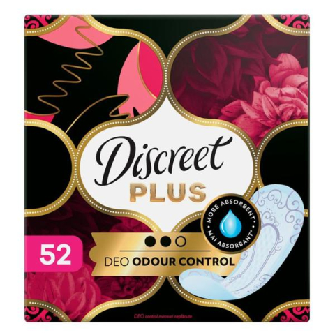 Absorbante Zilnice - DISCREET ABSORBANTE ZILNICE 52BUC PLUS DEO ODOUR CONTROL