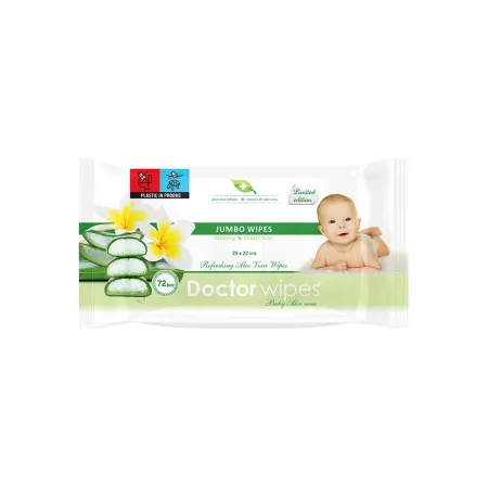 Servetele Umede - Doctor Wipes Servetele Umede Aloe Vera Jumbo 72 buc