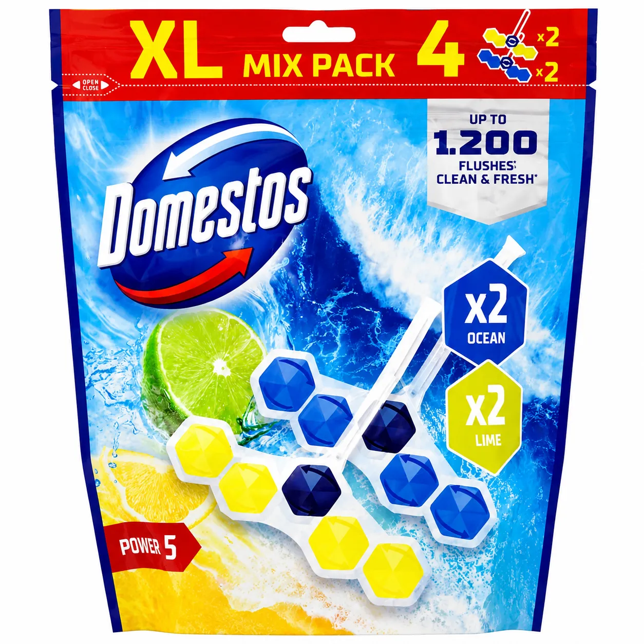 Odorizante WC - DOMESTOS ODORIZANT WC BILE 4X50GR OCEAN LIME
