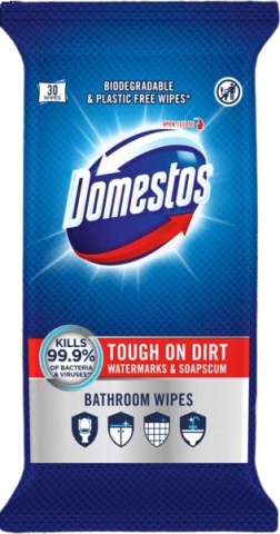 Produse de Curatenie - DOMESTOS SERVETELE ANTIBACTERIENE 30BUC BAIE