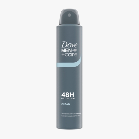 Deodorant Spray - DOVE ANTIPERSPIRANT DEO 200ML MEN CARE+ CLEAN