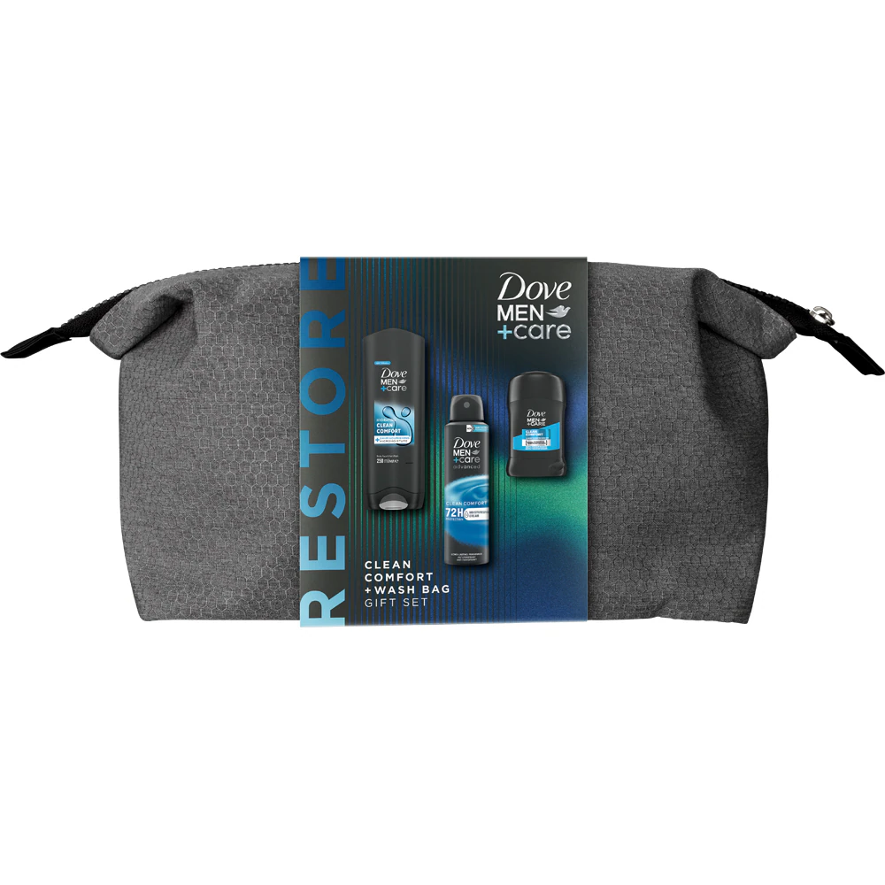 Pentru Barbati - DOVE BORSETA CADOU (SG250+DEO150+STICK50ML) CLEAN COMFORT