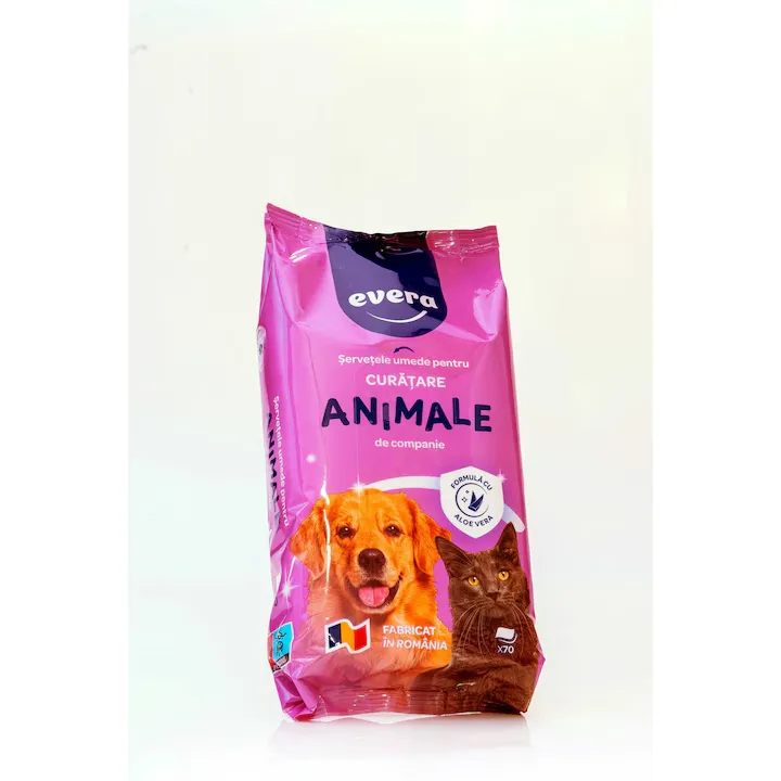 Servetele Umede Suprafete - Evera Servetele Curatare Animale 70 buc