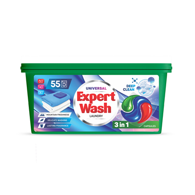 Detergent Capsule - EXPERT WASH DETERGENT CAPSULE 55BUC UNIVERSAL