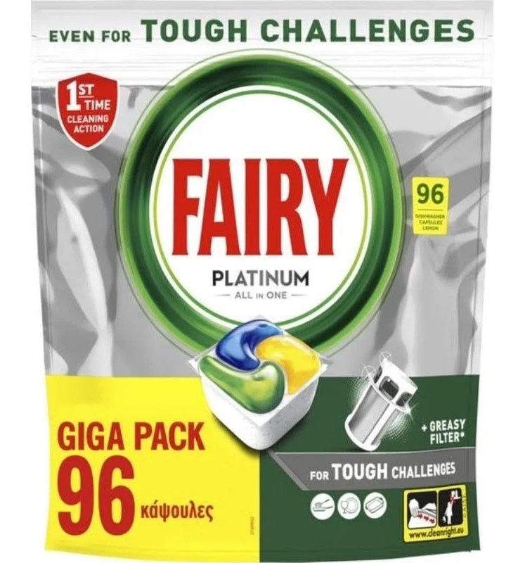 Capsule si Tablete pentru Masina de Spalat Vase - Fairy Detergent Vase Capsule Platinum All In One Lamaie 96 buc