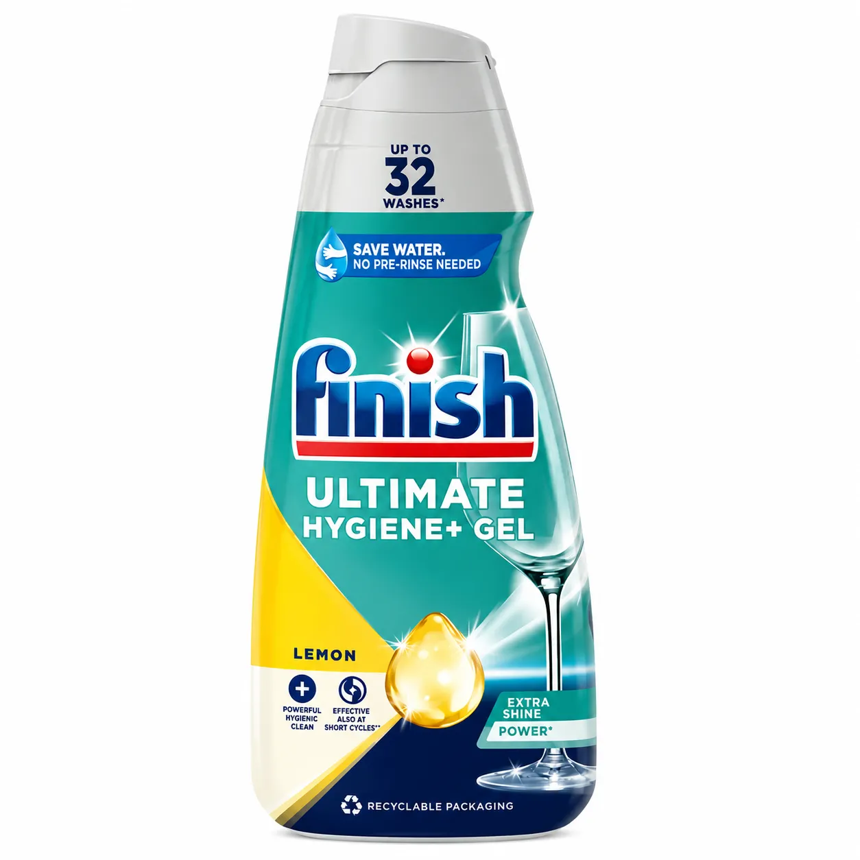 Capsule si Tablete pentru Masina de Spalat Vase - FINISH DETERGENT GEL VASE ULTIMATE 650ML LEMON 32 SPALARI