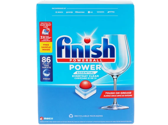 Detergent Vase - Finish Powerball Essential, capsule masina spalat vase, 86 buc