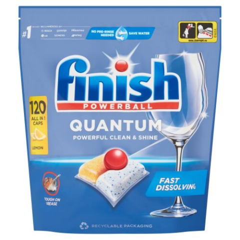 Capsule si Tablete pentru Masina de Spalat Vase - Finish Tablete Quantum All-in-1 Lemon 120 buc