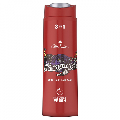 Gel de Dus pentru Barbati - Gel de Dus, 3 in 1, Old Spice, Night Panther, 400 ml