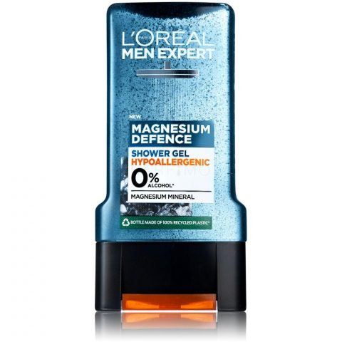 Gel de Dus pentru Barbati - Gel de Dus, L'Oreal Men Expert, Magnesium Defence, 0% Alcohol, 300 ml