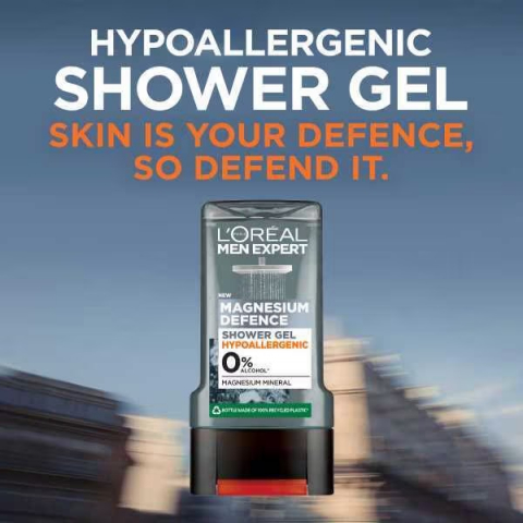 Gel de Dus, L'Oreal Men Expert, Magnesium Defence, 0% Alcohol, 300 ml [1]