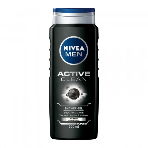 Gel de Dus pentru Barbati - Gel de Dus, Nivea Men, Active Clean, 500 ml