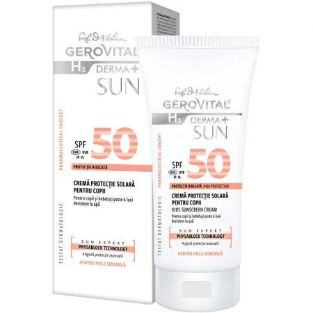 Creme si Lotiuni de Corp - Gerovital H3 Derma+ Sun Crema Protectie Solara pentru Copii SPF 50 - 100 ml