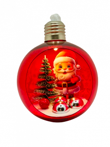 Articole Craciun - Glob Rosu de Craciun cu Led, Peisaj de Iarna 2