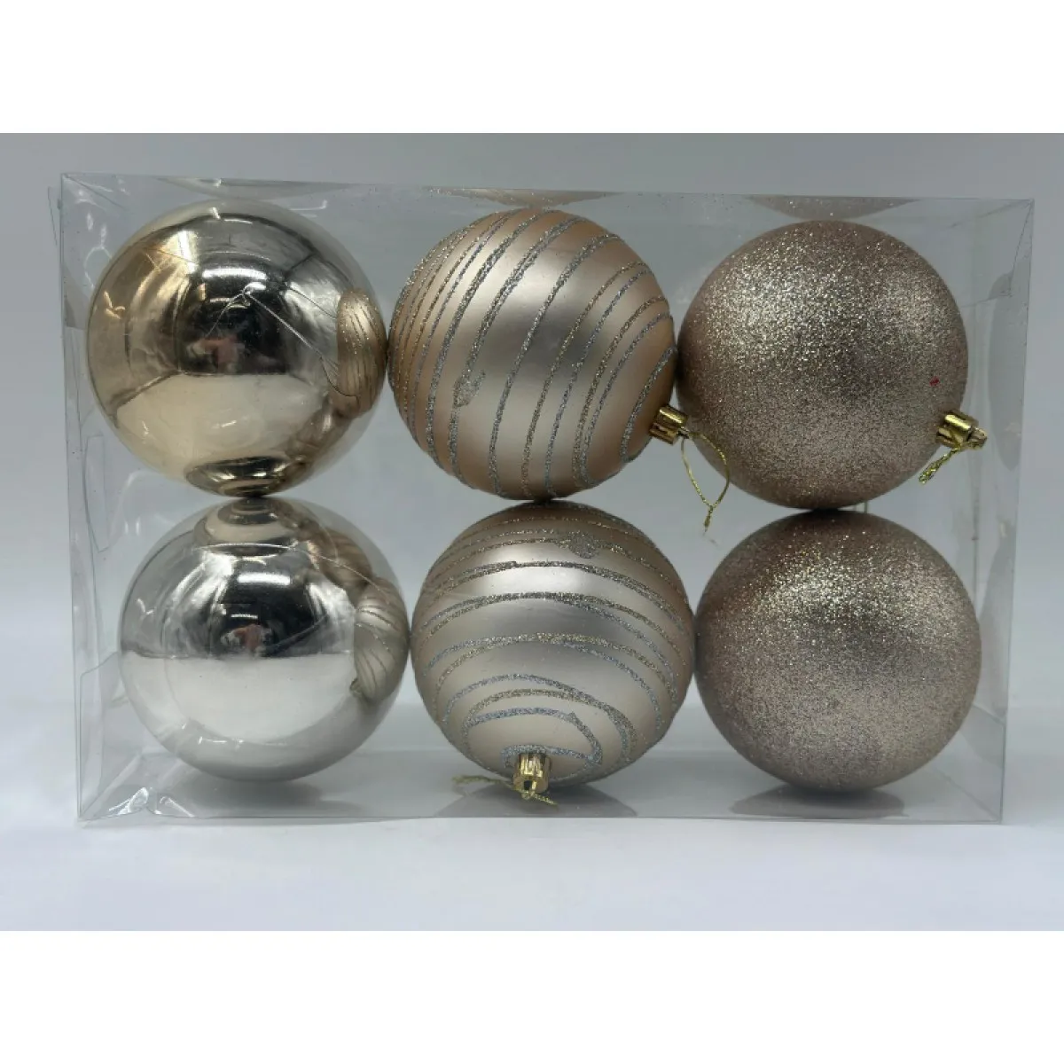 Articole Craciun - Globuri Craciun Din Plastic 10cm 108-11-4 6/set