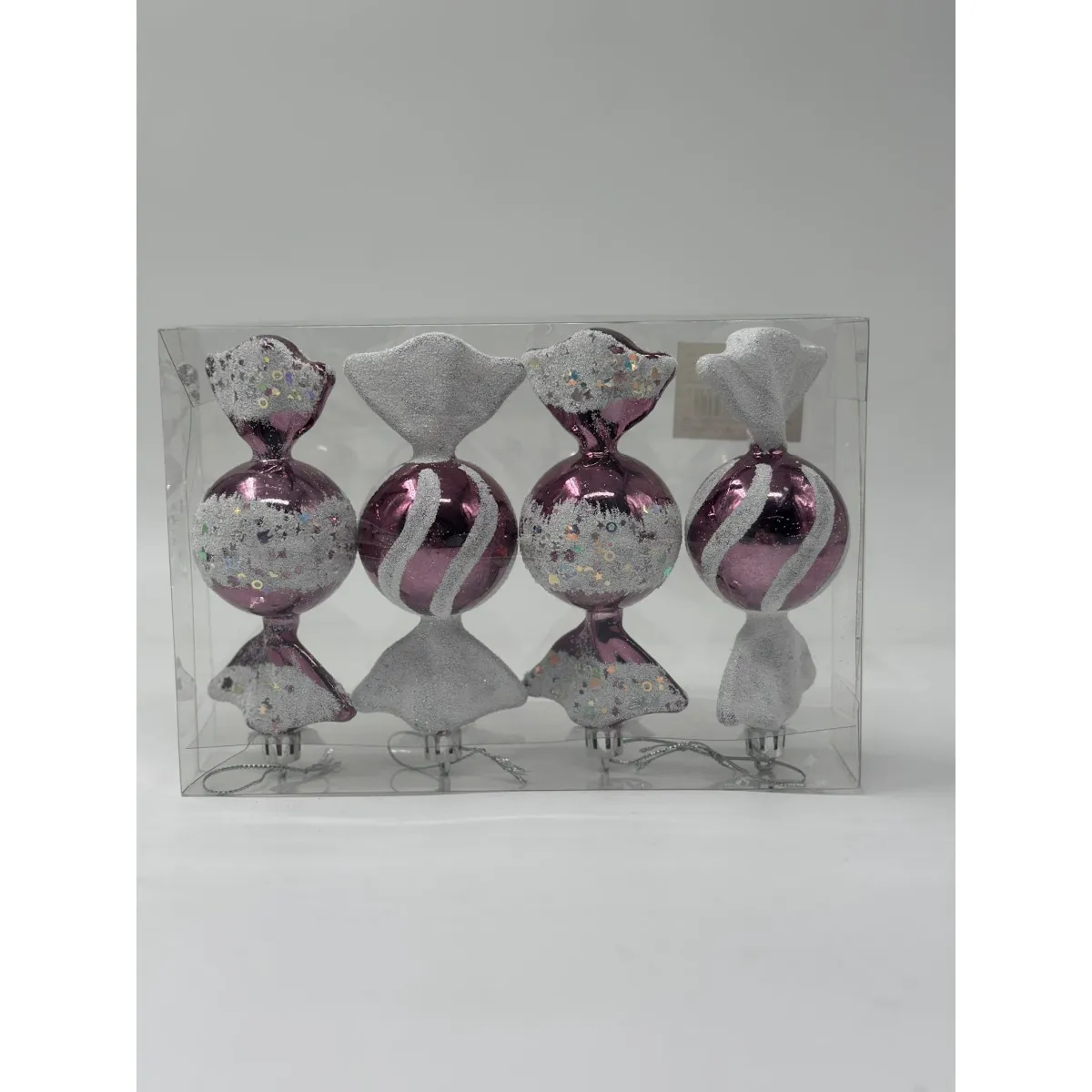 Articole Craciun - Globuri Craciun Forma Bomboana 12cm 4buc/set