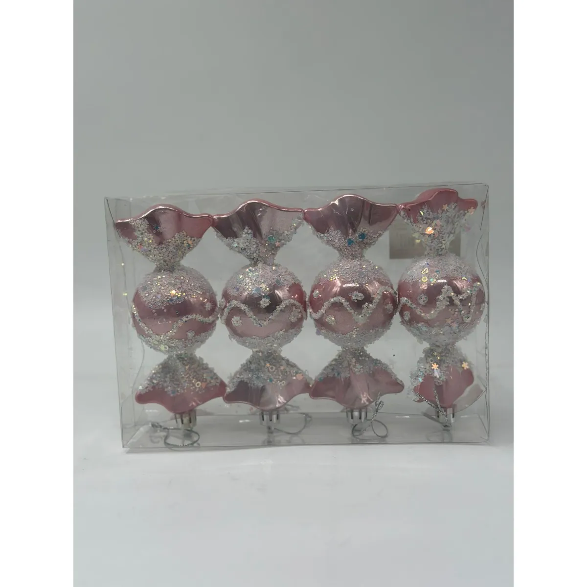 Articole Craciun - Globuri Craciun Forma Bomboana  12cm 4buc/set