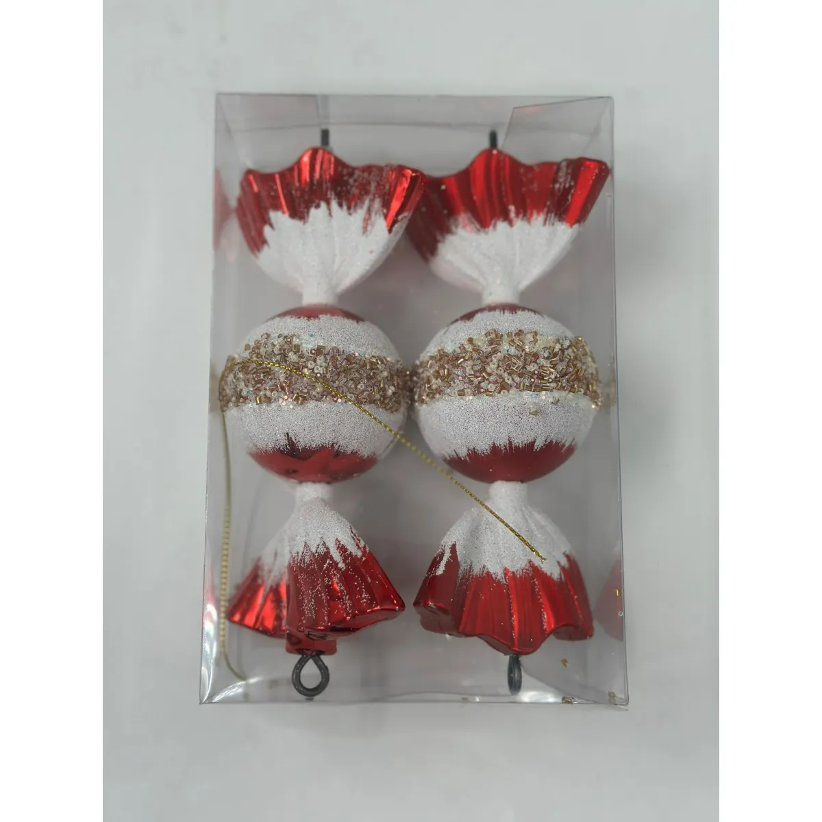 Articole Craciun - Globuri Craciun Forma Bomboana  20cm 2buc/set