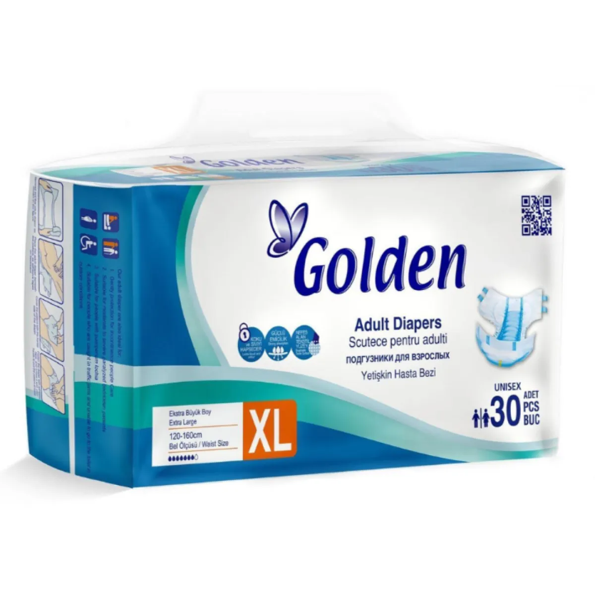Scutece pentru Adulti - Golden Scutece Adulti Extra Large Xl 30buc/set