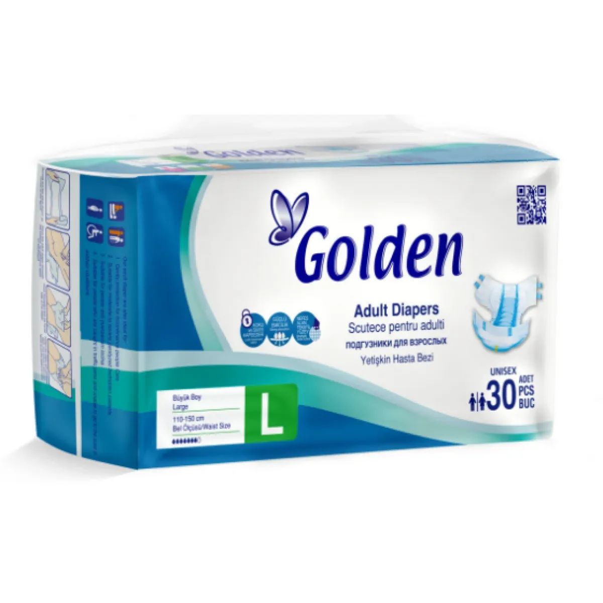 Scutece pentru Adulti - Golden Scutece Adulti Large L 30buc/set