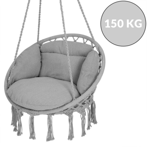 HAMAC SCAUN SUSPENDAT CU PERNA GRI/CREM [2]