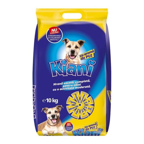 Hrana, Accesorii si Ingrijire Animale - Hrana Uscata Pentru Caini, Kiani, Gust de Pui, 10kg