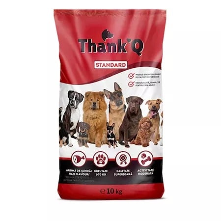 Hrana, Accesorii si Ingrijire Animale - Hrana Uscata Pentru Caini, Thank Q, Aroma de Sunca, 10 kg