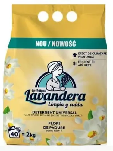 Detergent Pudra Automat - LAVANDERA DETERGENT RUFE AUTOMAT 2KG FLORI DE PADURE 40SPALARI