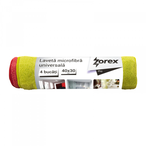 Lavete si Bureti - Laveta Microfibra Universala, Zorex, 40x30cm, 4 buc