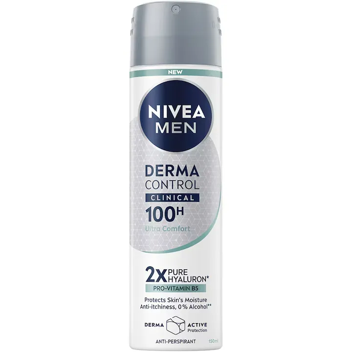 Ingrijire Personala - NIVEA ANTIPESRPIRANT DEO 150ML MEN DERMA CONTROL CLINICAL 100H