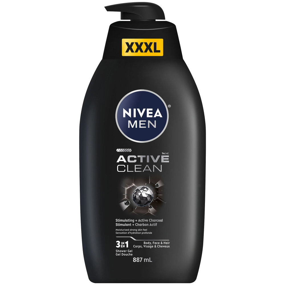 Gel de Dus pentru Barbati - NIVEA GEL DUS POMPA 887ML MEN ACTIVE CLEAN