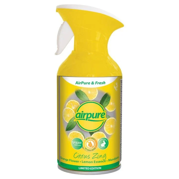 Cosmetica Auto - Odorizant, Air Pure & Fresh, Citrus Zing, Orange Flower & Lemon Essence & Mandarin, 250 ml