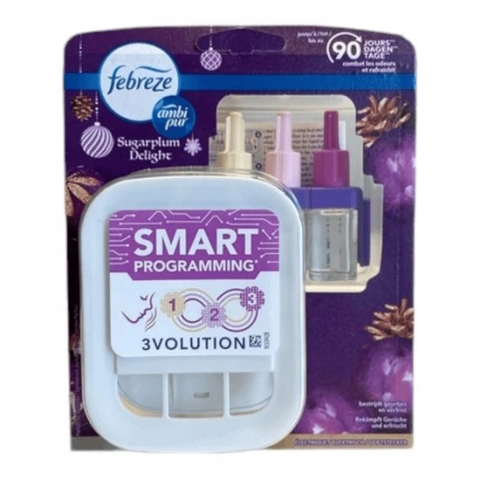 Odorizante Rezerva - Odorizant de Camera, Febreze, Ambi Pur, 3Volution, Aparat Electric + Rezerva, Sugarplum Delight, 20 ml
