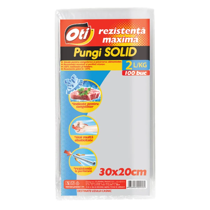 Pungi Alimentare - OTI PUNGI ALIMENTARE CONGELATOR 2L 30X20CM 100BUC/SET