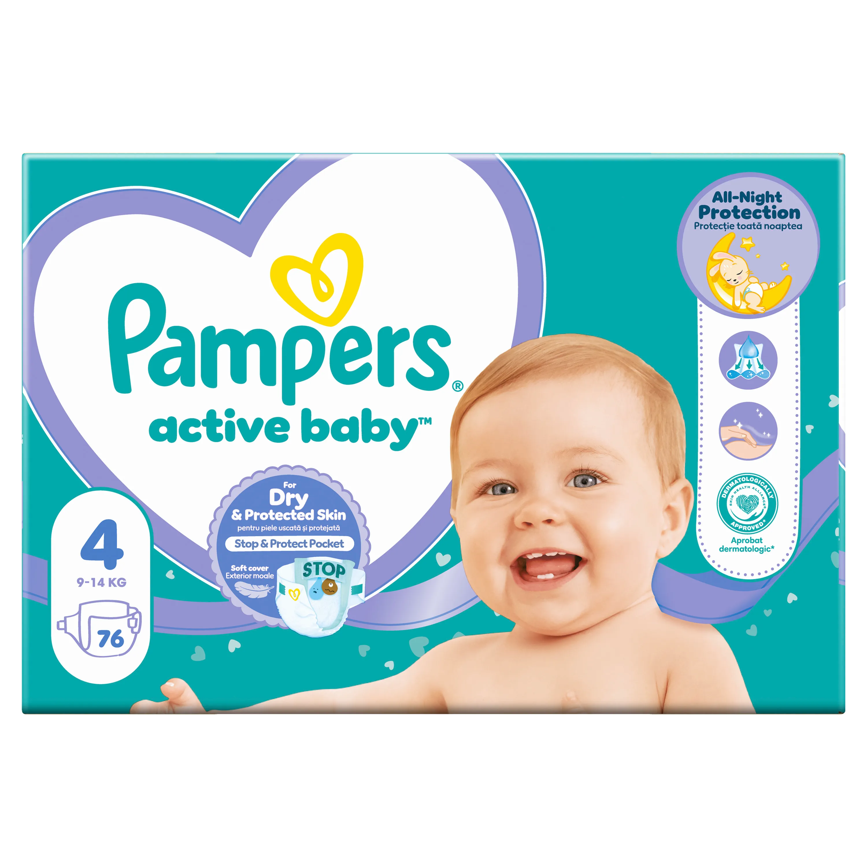 Scutece pentru Copii - PAMPERS NEW GIANT PACK NR4 7-14/9-14KG 76BUC