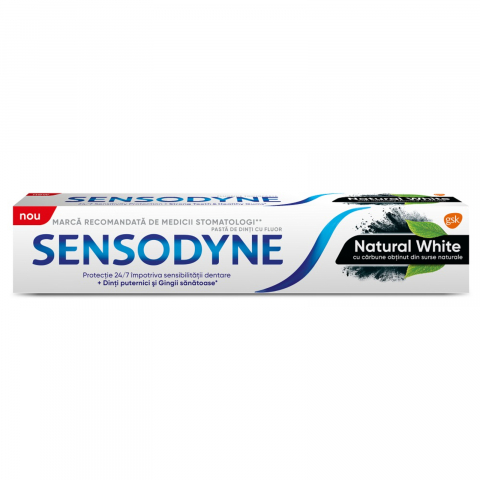 Pasta de Dinti - Pasta de Dinti, Sensodyne, Natural White, Charcoal, 75 ml