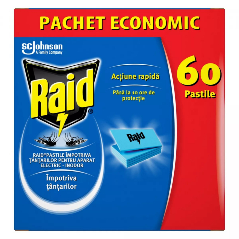 Insecticid si Repelant - Pastile Impotriva Tantarilor, Raid, 60 Buc