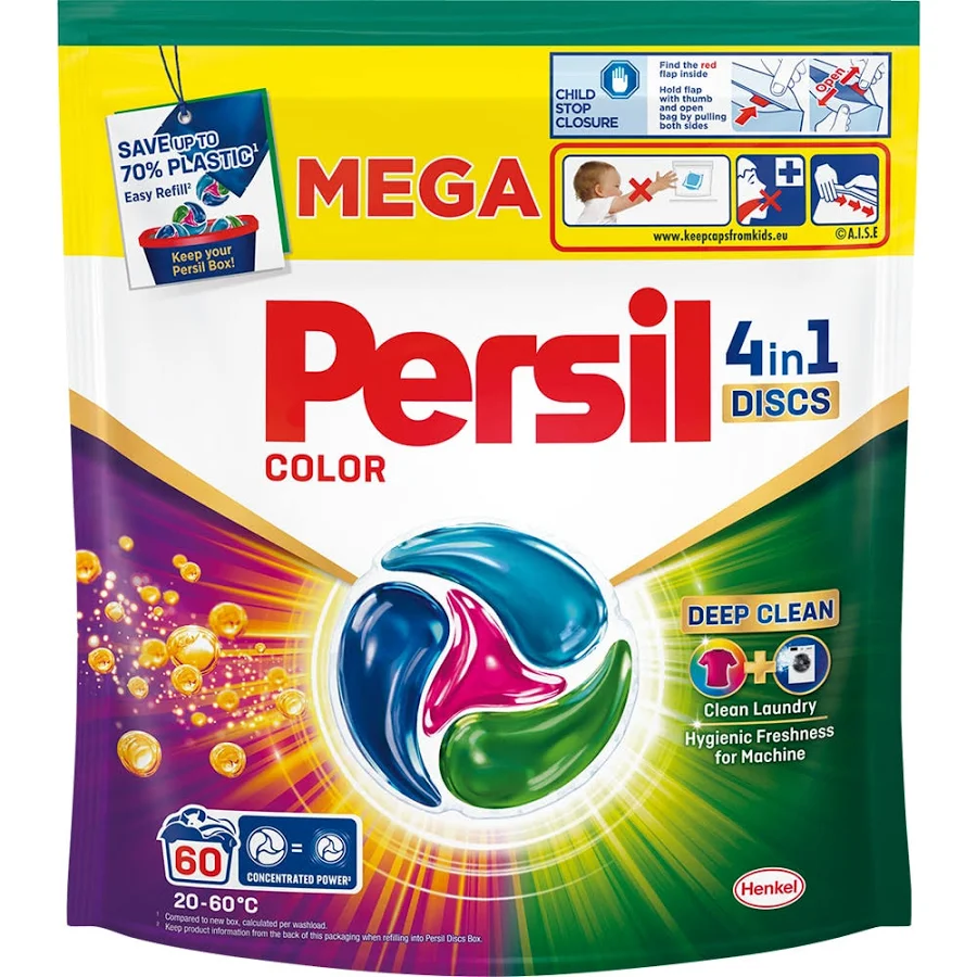 Detergent Capsule - Persil Discs 4in1 Detergent Rufe Capsule Color 60 capsule